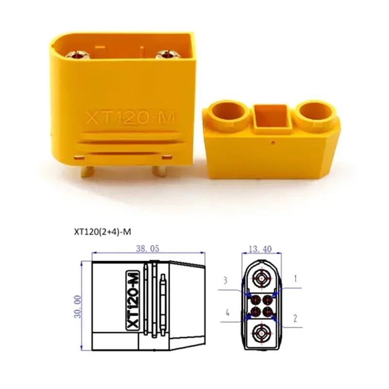 XT120 Lithium Battery Charging Plug 2+6 60A High Current Male Female 2+4 with Signal Pin Model Aircraft Solder Wire Connector