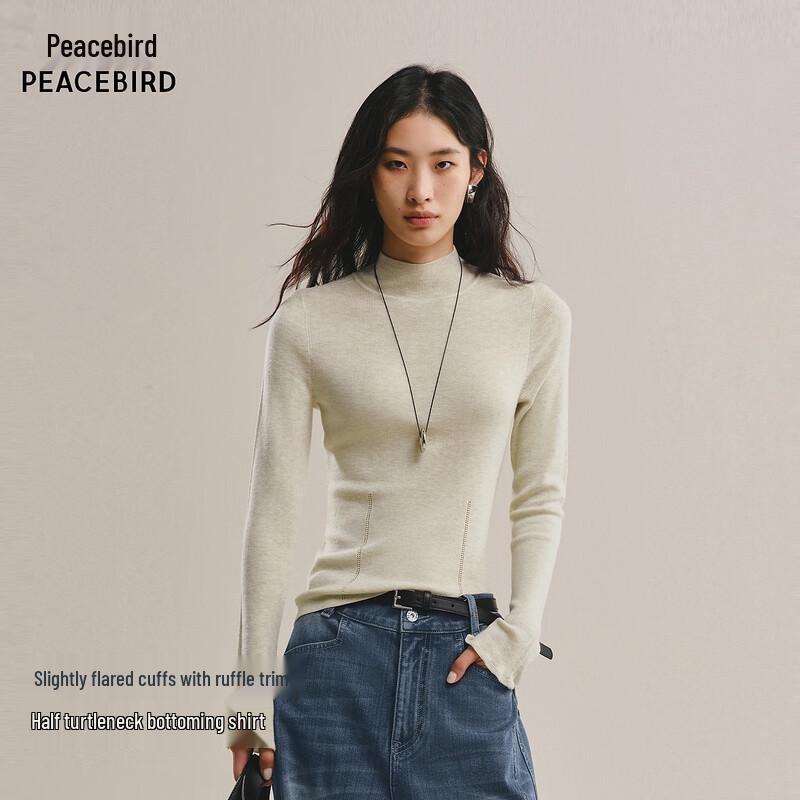 PEACEBIRD Women's Semi-High Neck Knit Pullover