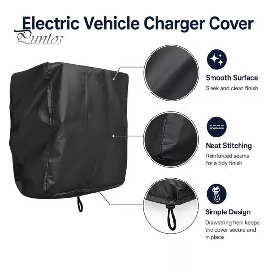 Protective Cover for Home Charging Pile Car Station Dust Cover, Universal Waterproof Oxford Cloth Ev Shield, Drawstring Design Wall-mounted