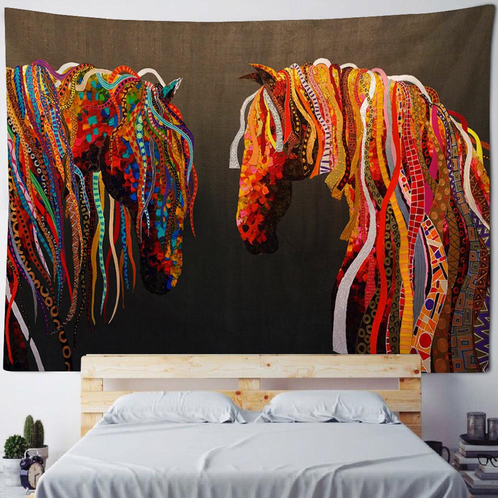 Animal Art Tapestry Room Background Fabric Unicorn Sea View Print Wall Hanging Living Room Bedroom Background Wall Decoration