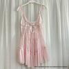 50970 Floral Mesh Nightgown with Bowknot and Removable Pads
