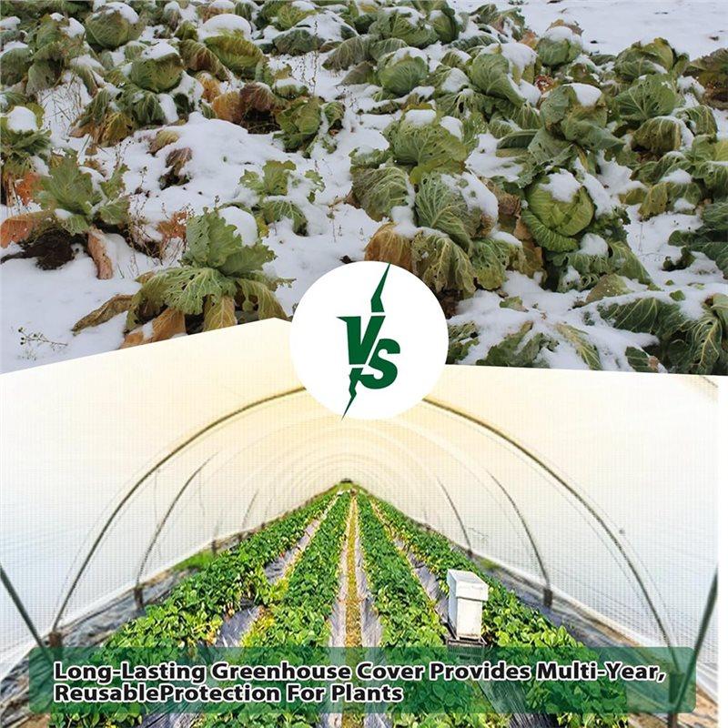 ABMH-Waterproof Clear Tarps With Grommets, 6X8 FT Heavy Duty Greenhouse Tarp, Clear Greenhouse Cover