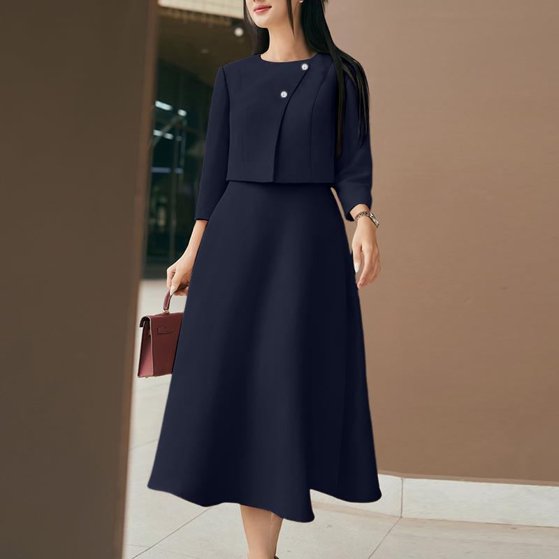 ZANZEA Tenues deux pièces pour femmes : chemisier à manches longues et jupes