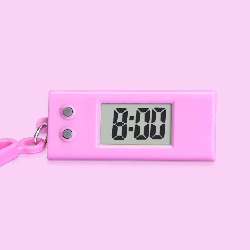

Student Electronic Clock Keychain Electronic Oval Watch Mini Digital Table Time Display Hanging Keychain Clock Unisex розовый