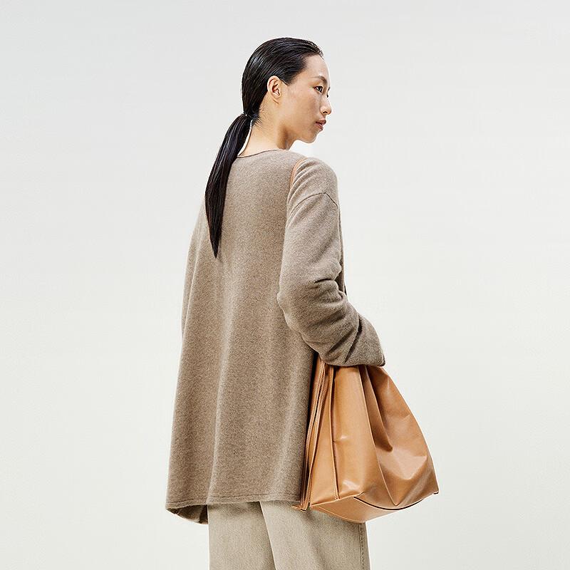 LESS 2025 Spring V-Neck Mid-Length Cardigan