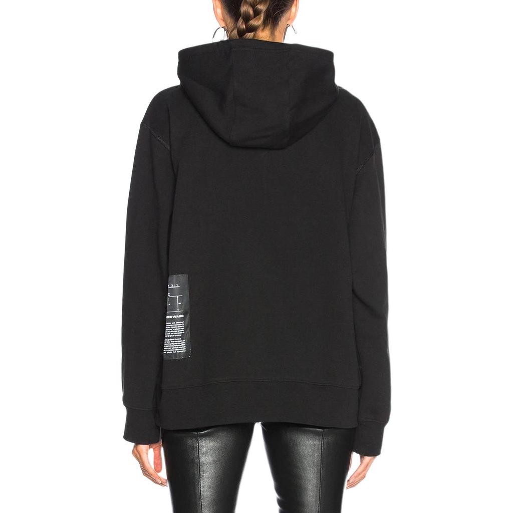 Adidas X Alexander Wang Logo Letter Pattern Printed Hooded Drop Shoulder Sweatshirt Women sweatshirt CV5292-BLACK