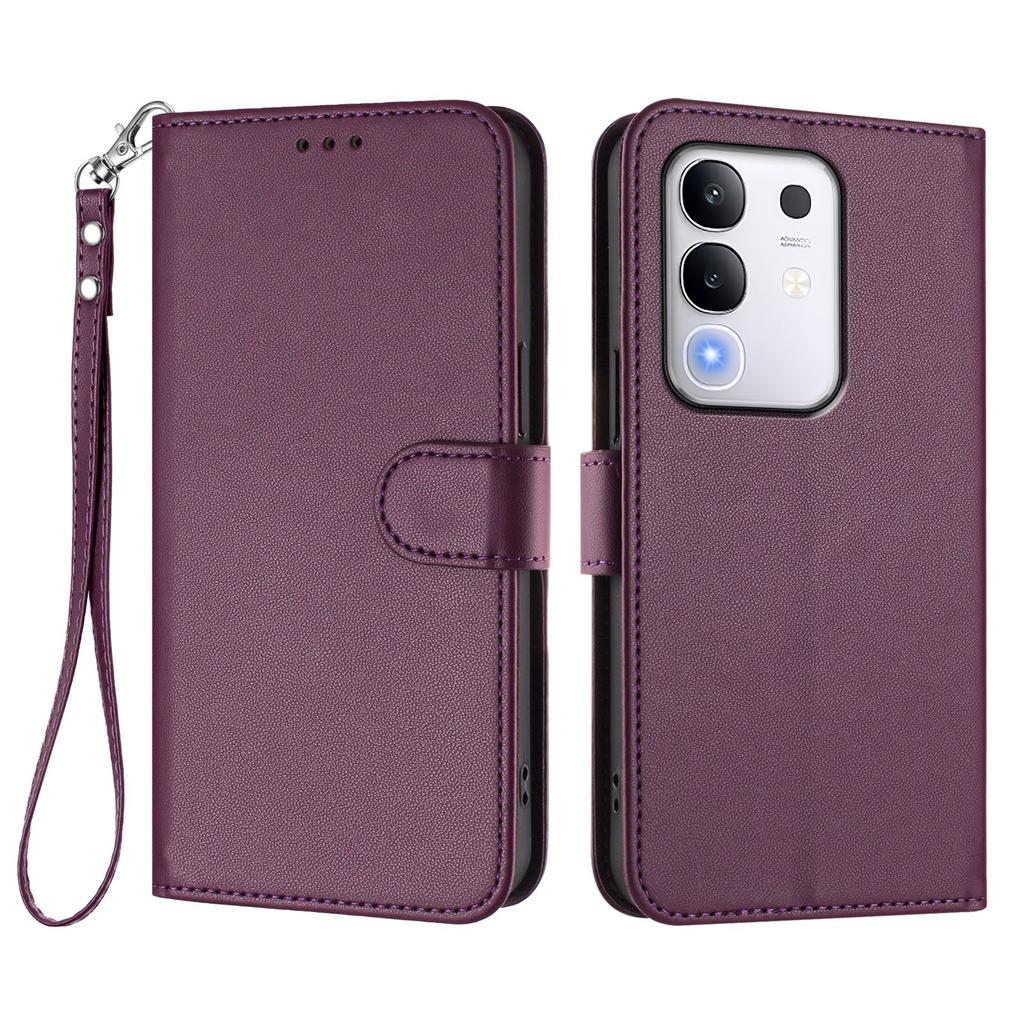 For vivo T4x 5G/vivo Y300t 5G/vivo iQOO Z10x 5G/vivo Y29 4G Leather Case Wallet Stand Phone Cover with Wrist Strap