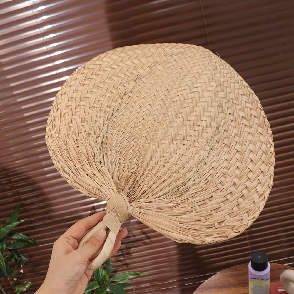 Handmade Palm-Leaf Fan Home Decoration Straw Fan Artistic Rattan Fan Summer