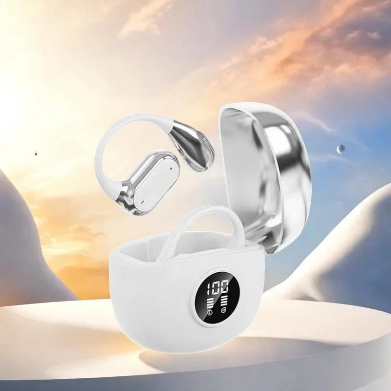 Clip-on Wrieless Bluetooth 5.4 sports headphones fasion comfortable headset music deep bass hanging Earbuds for all smartphones