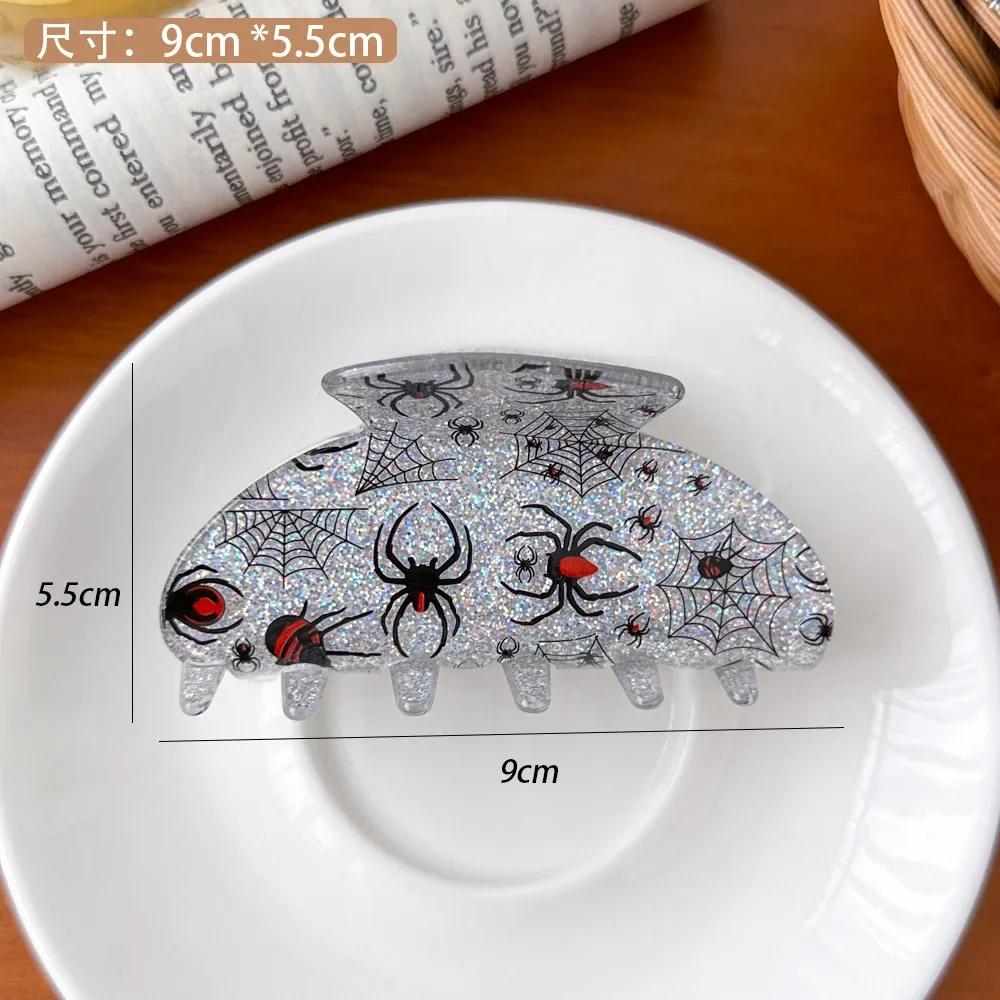 New  Halloween Pumpkin Ghost Spider Wizard Hat Hair Claw Clips for Women Girls Catch Crab Funny Holiday Hairgrip Accessories