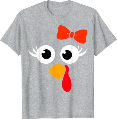 Cute Turkey Face Ribbon Thanksgiving Design Unisex T-Shirt