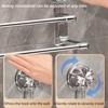 1pc Suction Cup Towel Rack with Hooks, No Hole Towel Storage Rack for Bathroom, Wall Mounted Towel Rack, Bath Towel Hanging Bar