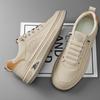 Leather Casual Shoes for Men Breathable White Sneakers Fashion Driving Walking Tennis Shoes for Male Office Flats Shoes