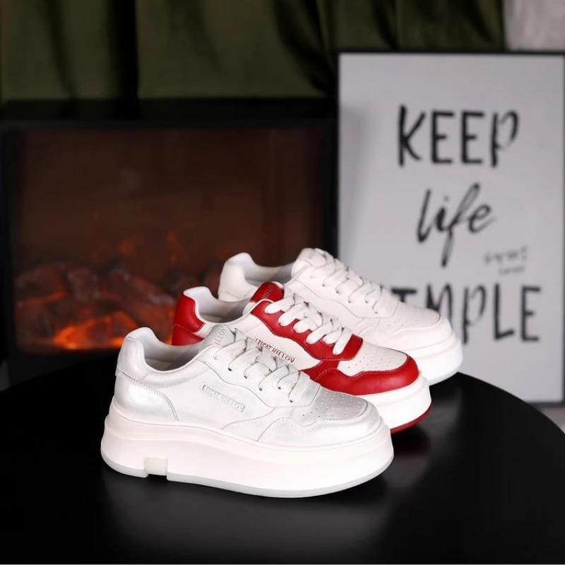 

Модная обувь на толстой подошве, увеличивающая рост, универсальная студенческая обувь, весенняя новинка, дышащая спортивная повседневная обувь для женщин 35 белый