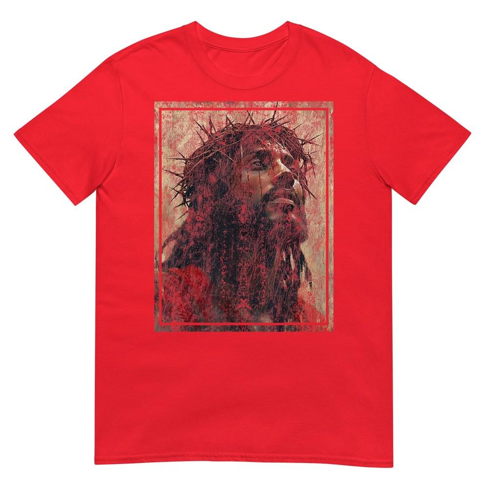 Vintage Black Jesus Face Of Jesus Cross With Crown Of Thorns Tshirt S