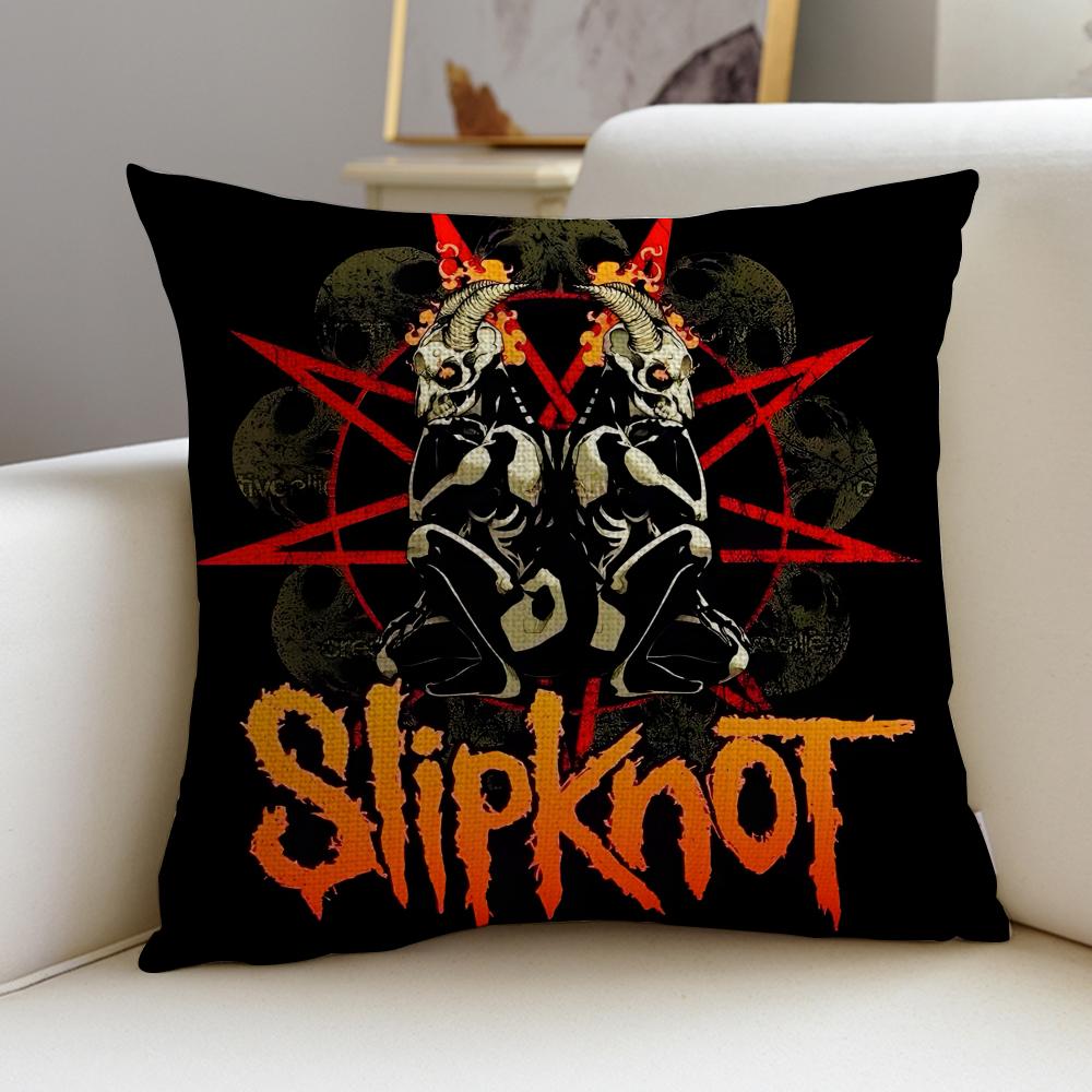 Brutal SSlipknotS Cushion Cover Breathable and skinfriendly linen pillowcase square removable and washable cushion