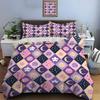 Chessboard Pattern With Stars And Planets Bedding Set For Kids Luxury Gift 3Pcs Digital Print Comforter Set Soft Comfortable
