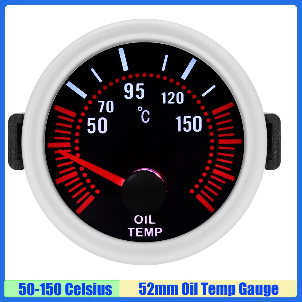 MAIMEIMI 2"52mm Oil Temperature Gauge with Sensor 50-150℃ Smoke Lens Oil Temp Meter for Gasoline Racing Car 12V