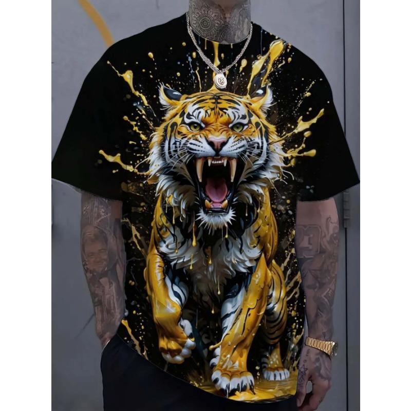

Men s T-Shirts Animal Tiger Pattern 3D Print Tops Tees Summer New Women Streetwear Fashion S