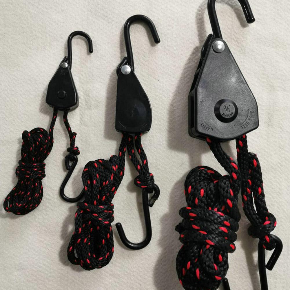 Adjustable Hanging Lanyard Rope Clip 1/4 inch Multi-use Heavy Duty Sling Tighten Hanger for Tent Lamp Lifting Pulley
