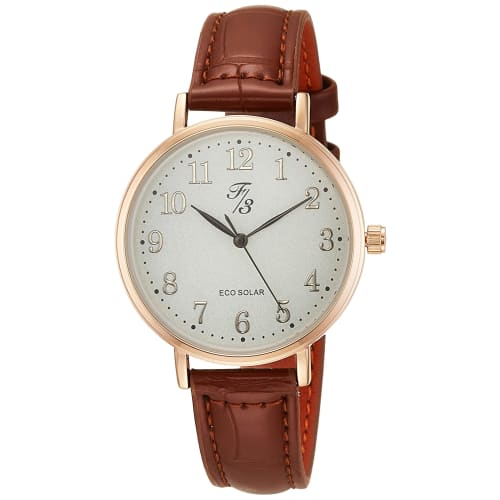 

ALIAS F3 Analog Solar Watch with Waterproof Leather Strap, FP012BR2S, Women s, Brown