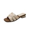 French Flat Shoes One-line Slippers Women's Summer Fashion Vacation Style Beach Slippers