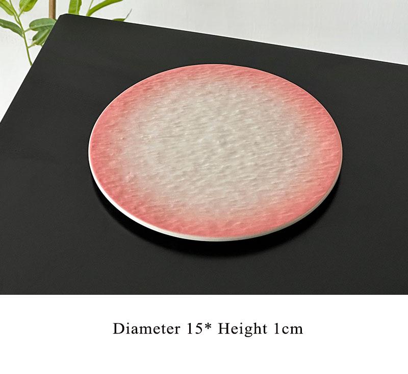 Ceramic Spiricle Plate Household 8 Inch New Vintage Exquisite Dessert Cake Dishes Creative Solid Round Afternoon Tea Tableware