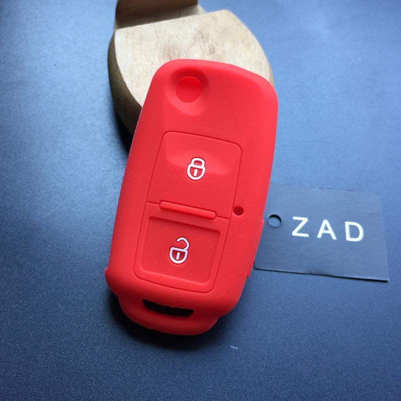 ZAD Silicone Car Key Case Cover Protection for VW Amarok Polo Golf MK4 Bora Jetta Altea for Seat for Skoda Octavia Fabia 2Button