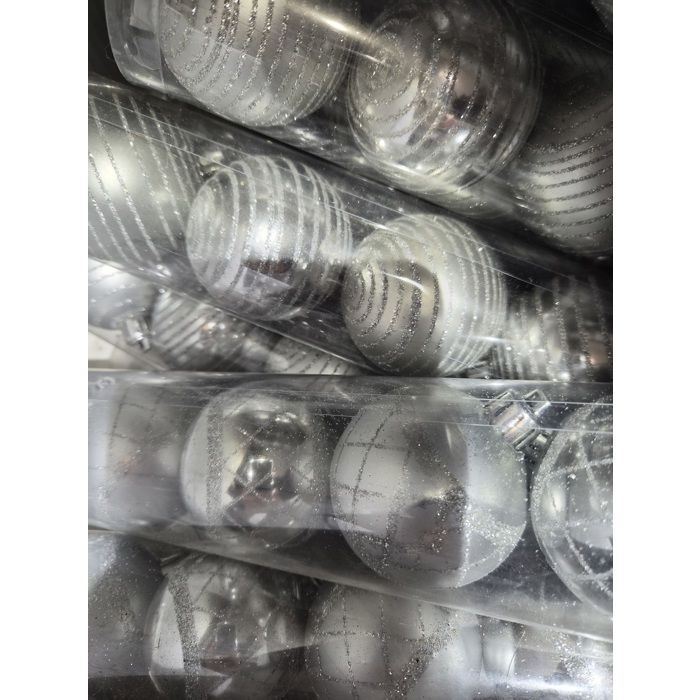 Set de 8 boules decor raye