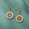 Seed of Life Chakra Flower Dangle Earrings Stainless Steel Gold Clear Zircon Round Earring Sacred Geometry Jewelry