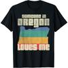 Någon i Oregon Älskar Mig Retro Landkarta Stat T-shirt