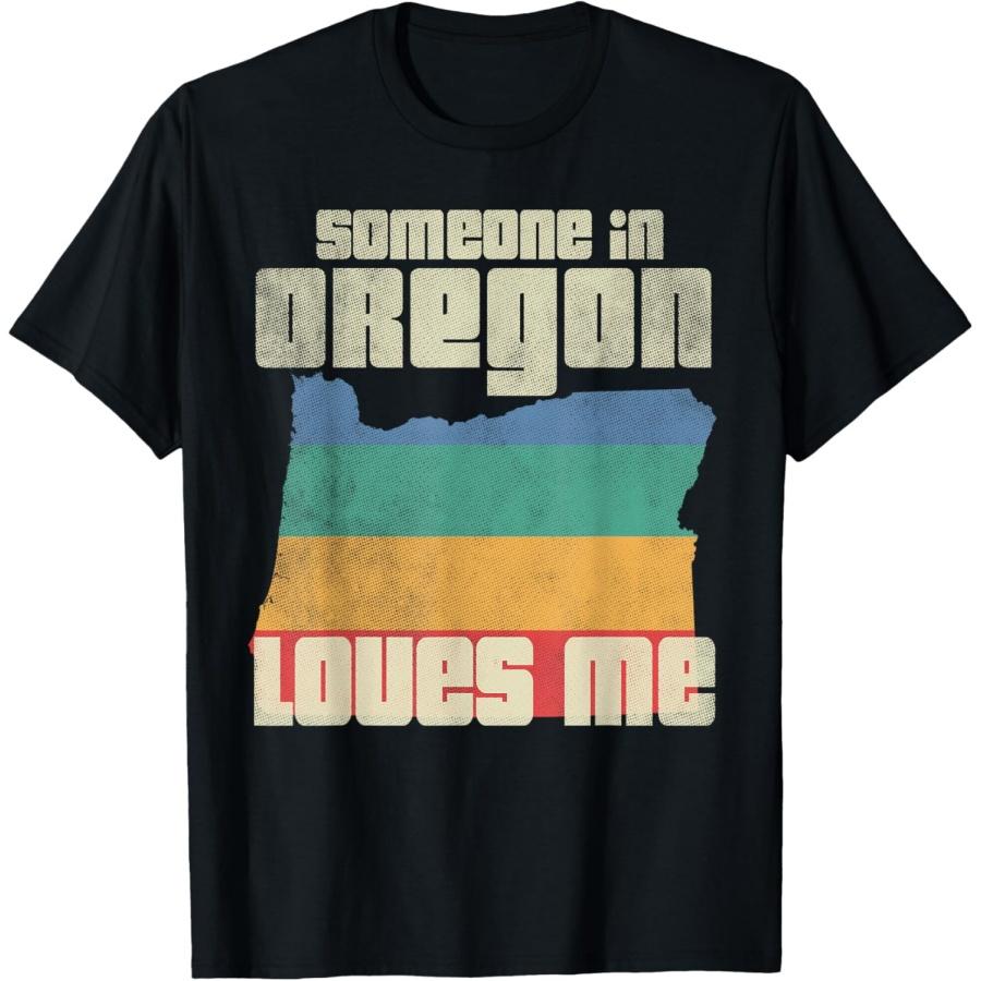 Кто-то в Орегоне любит меня Ретро Карта штата Футболка XXXXXL чёрный