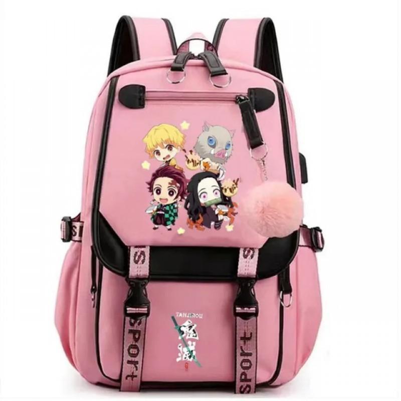 Plecak Tematyczny Anime dla Nastolatków i Studentów Duża Pojemność Torba na Laptop z Portem USB Tkanina Oxford