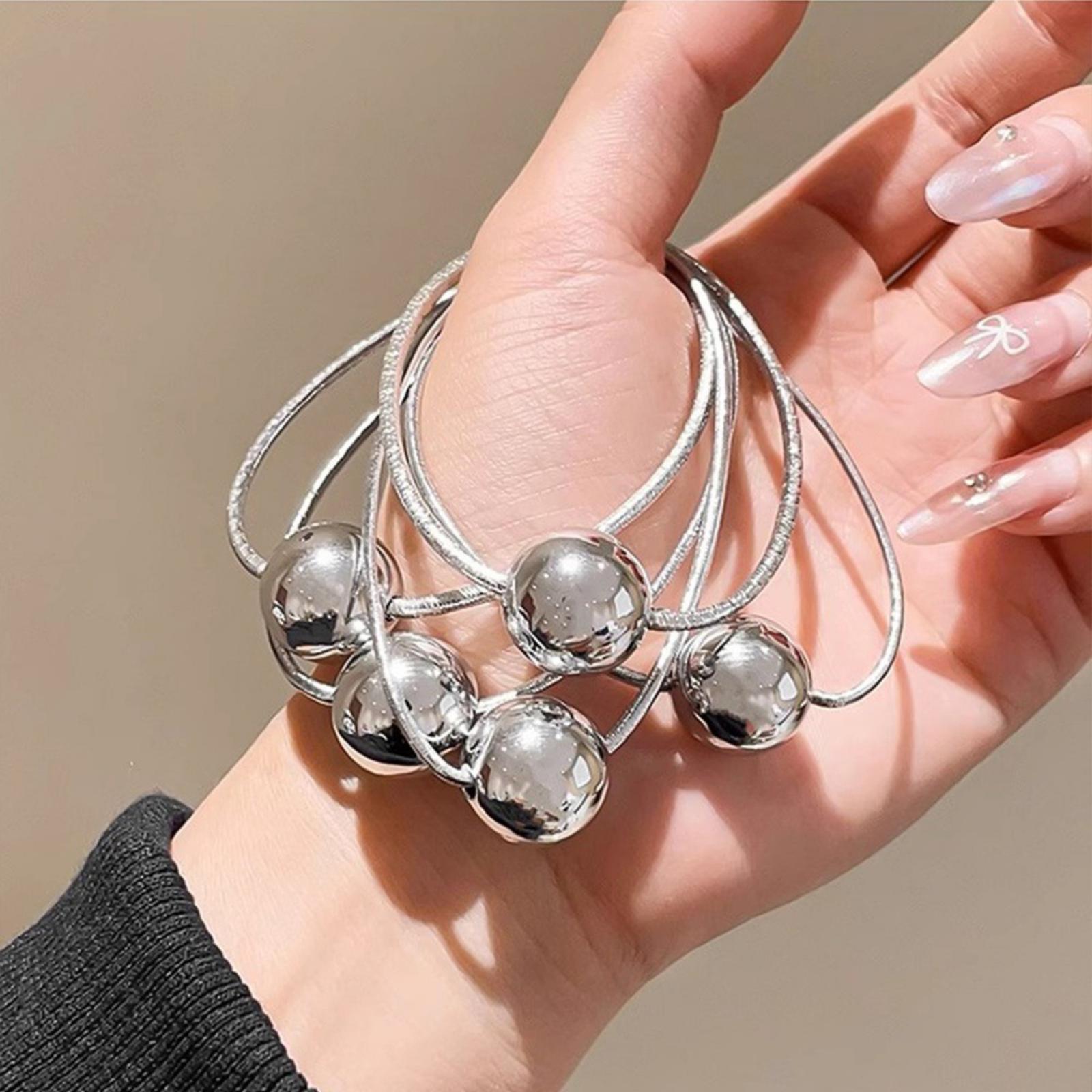 

4pcs Shiny Small Ball Hair Ties one size
