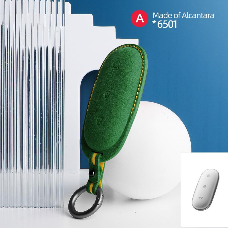 3 Buttons Car Remote Key Case Cover for LEADING IDEAL for LiXiang L9 L8 L7 Suede Car Key Shell Fob Protector Bag