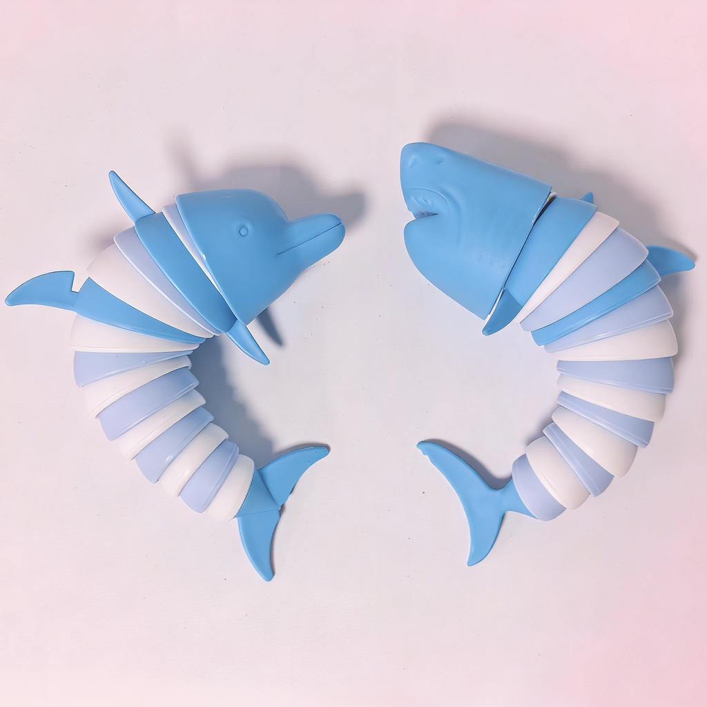 Articulated Shark & Dolphin Stress Reliever Hand Toy Sensory Fidget Toy For Adult Kids Pressure Relief And Anti-Anxiety Desk Toy