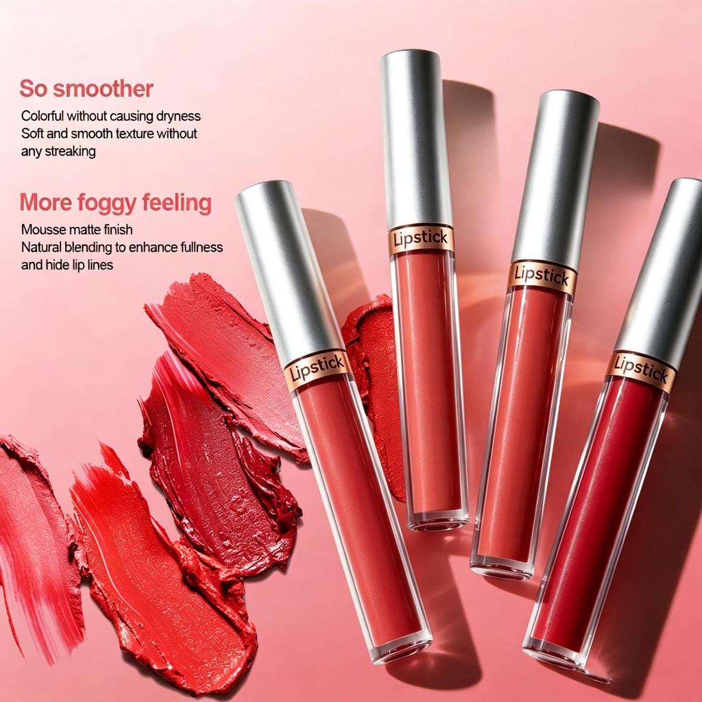 Neutral Matte Waterproof Non-stick Lip Gloss – Long-lasting Lip Glaze
