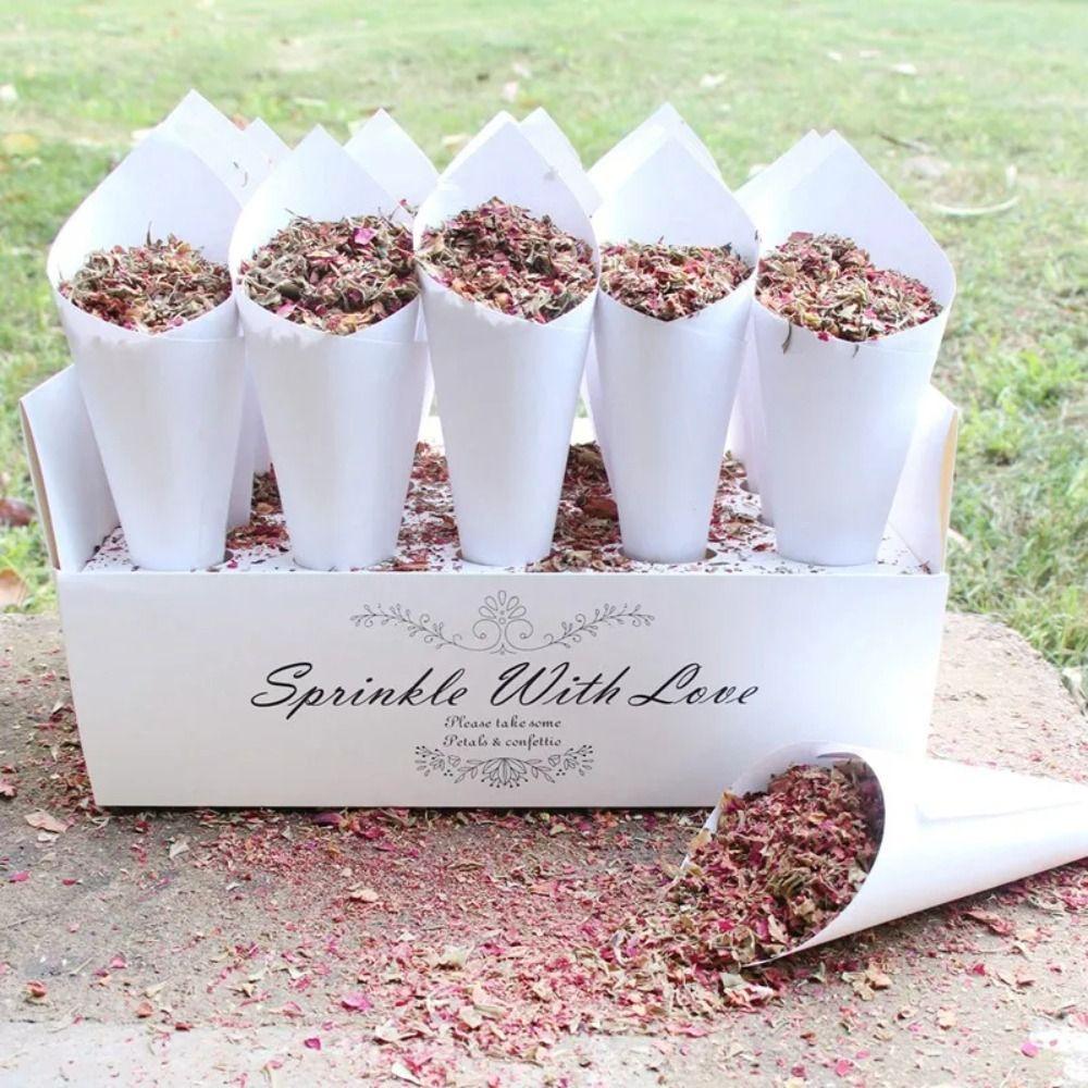 Wedding Supplies Confetti Cone Holder Kraft Paper Stand Box Confetti Cone Tray Wedding Party