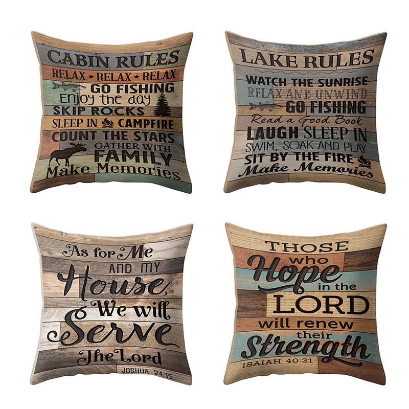 Stylish 18'' Vintage Letter Pillow Case Cushion Cover For Home Office And Sofa Decor