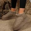 Winter Dicke Plüsch Warme Schneestiefel Damen Slipper Flache Absätze Baumwollschuhe Frau Rutschfest Wasserdicht Stiefeletten Damen Schuhwerk