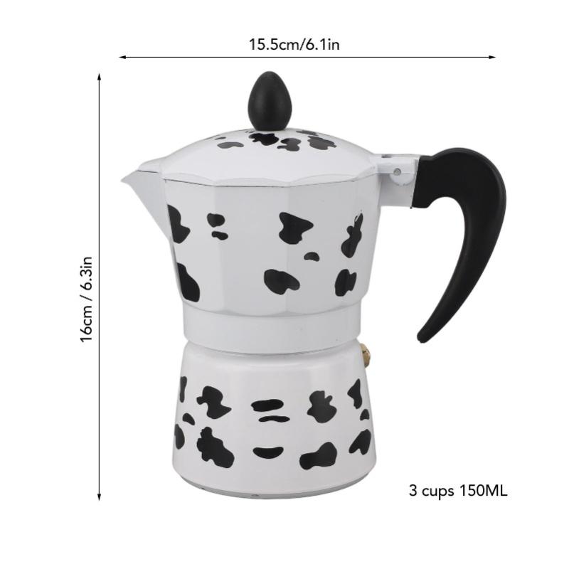 Milk Cow Color Moka Pot Aluminum Coffee Pot Coffee Maker For Home Cafe Outdoor Activities Camping