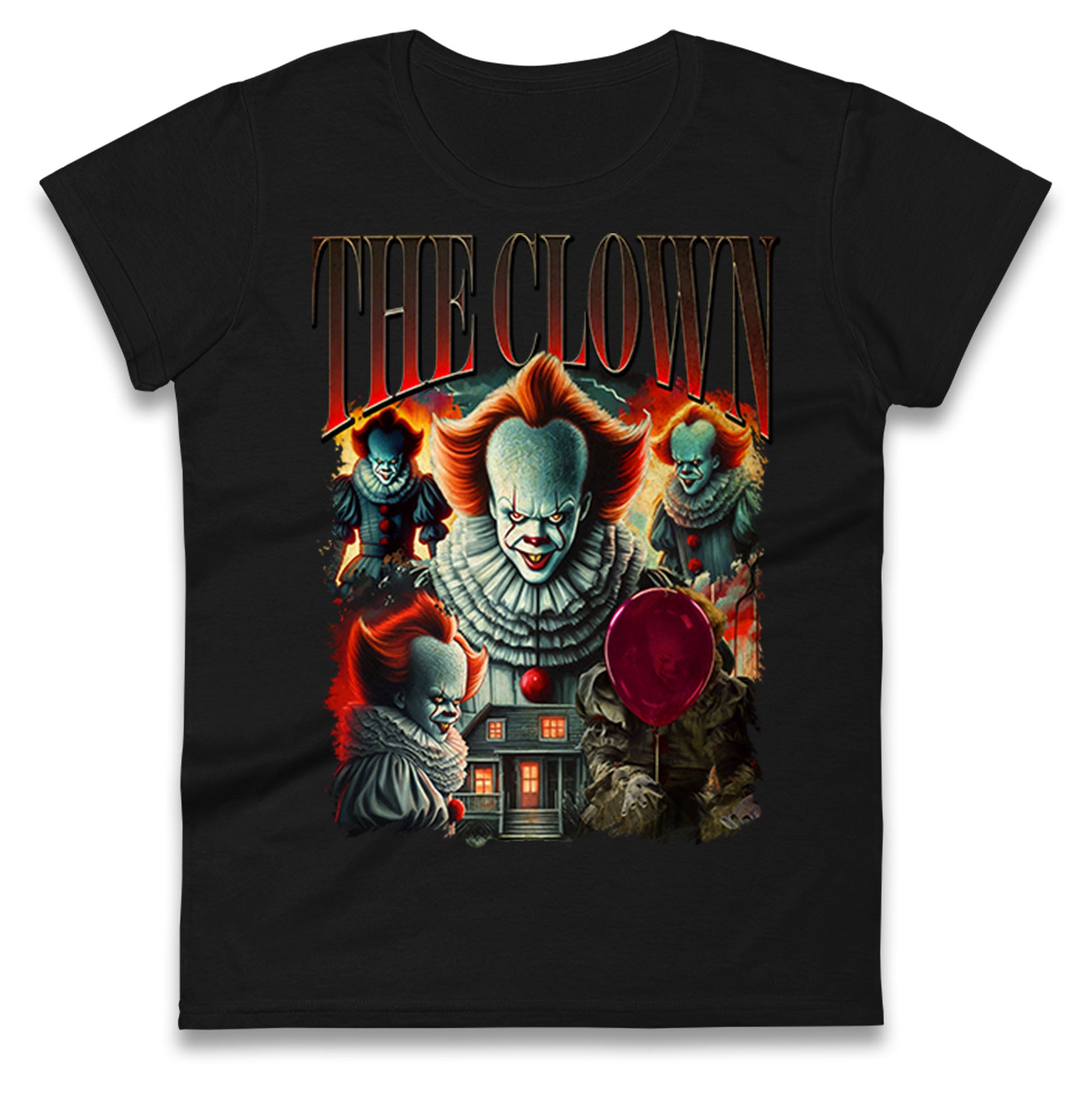 

The Clown Halloween Bootleg Womens T Shirt Mens Tops Tees Unisex S