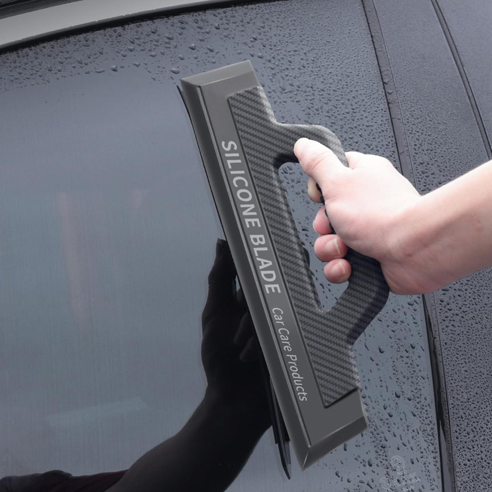

Silicone Blade Car Care Products Water Wiper Flexible Handle for Vehicle Surface Drying and Cleaning Tool one size чорний