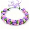 Forest Girls Hand Woven Flower Crown Adjustable Ribbon Vintage Elegant Hair Loop Silk Rose Flower Flowers Headband Wedding