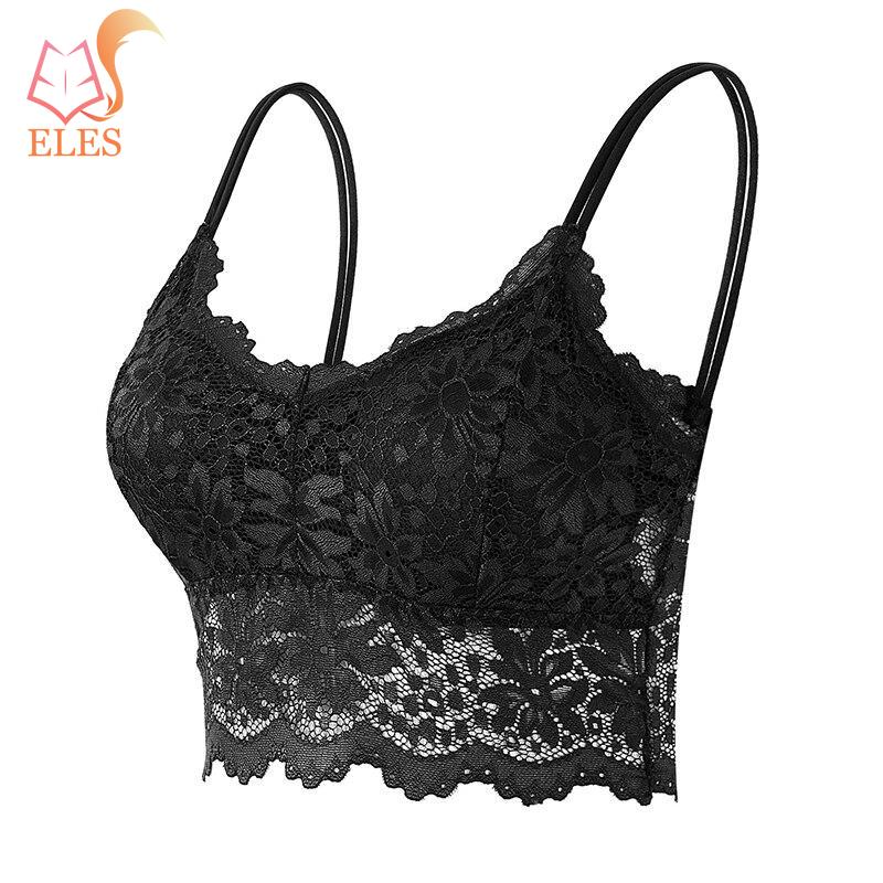 New Women Lace Bras Top Comfortable Bralette Solid Color Sexy Underwear Vest Female Hollow Out Wireless Lingerie Bra