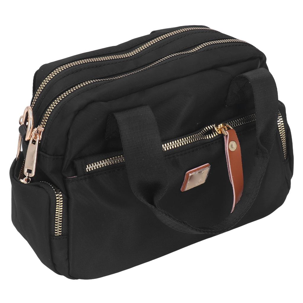 Handbag Hand Bag Long Strap Pretty Design Nylon Single Shoulder Purse for Beach Party Travel Black