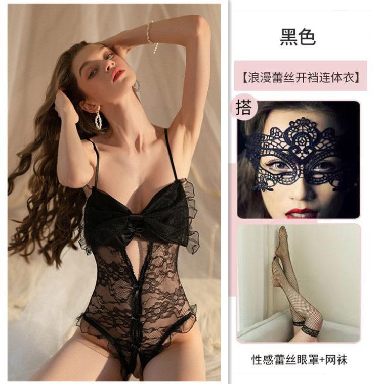 New spot sexy bride lingerie perspective temptation veil princess lace mesh suit uniform