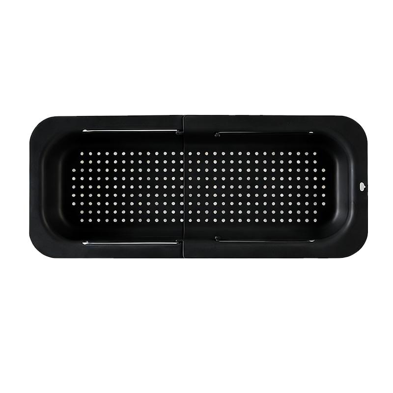 Double-layer Expandable Kitchen Sink Strainer Basket, Home Sink Storage Draining Rack, Fruit Tray Storage Basket чёрный