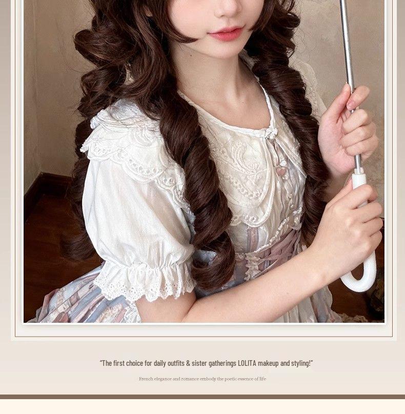 Ziqi Wig Women's Japanese Lolita Jellyfish Curls Double Ponytails Full Head Wig In Raw Chocolate Mousse.