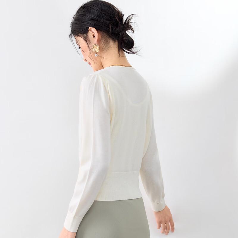 French Style Merino Blend V-Neck Knit Cardigan